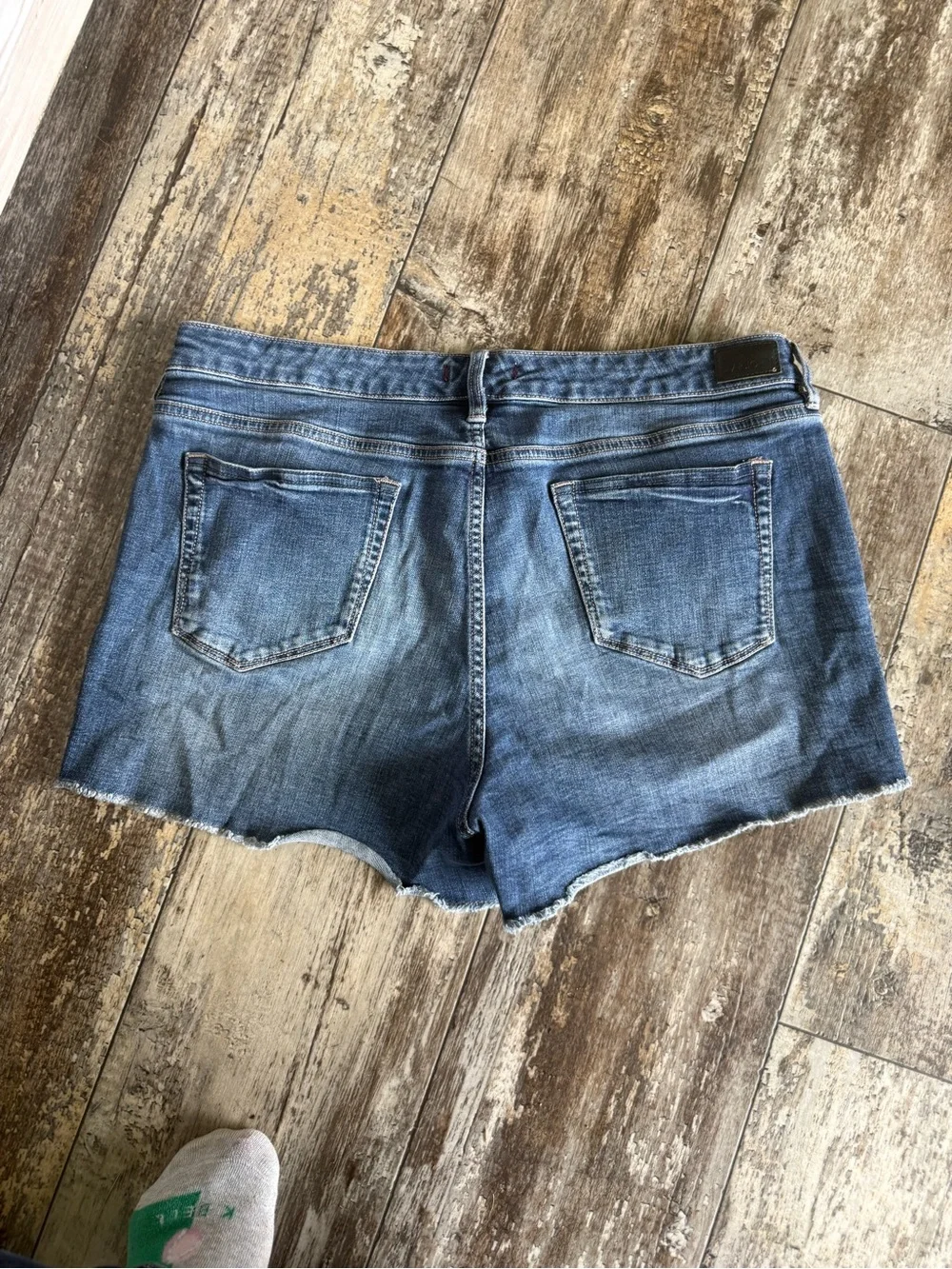 2 for $30 sale: Dear John medium wash raw hem cut off jean shorts - 31
